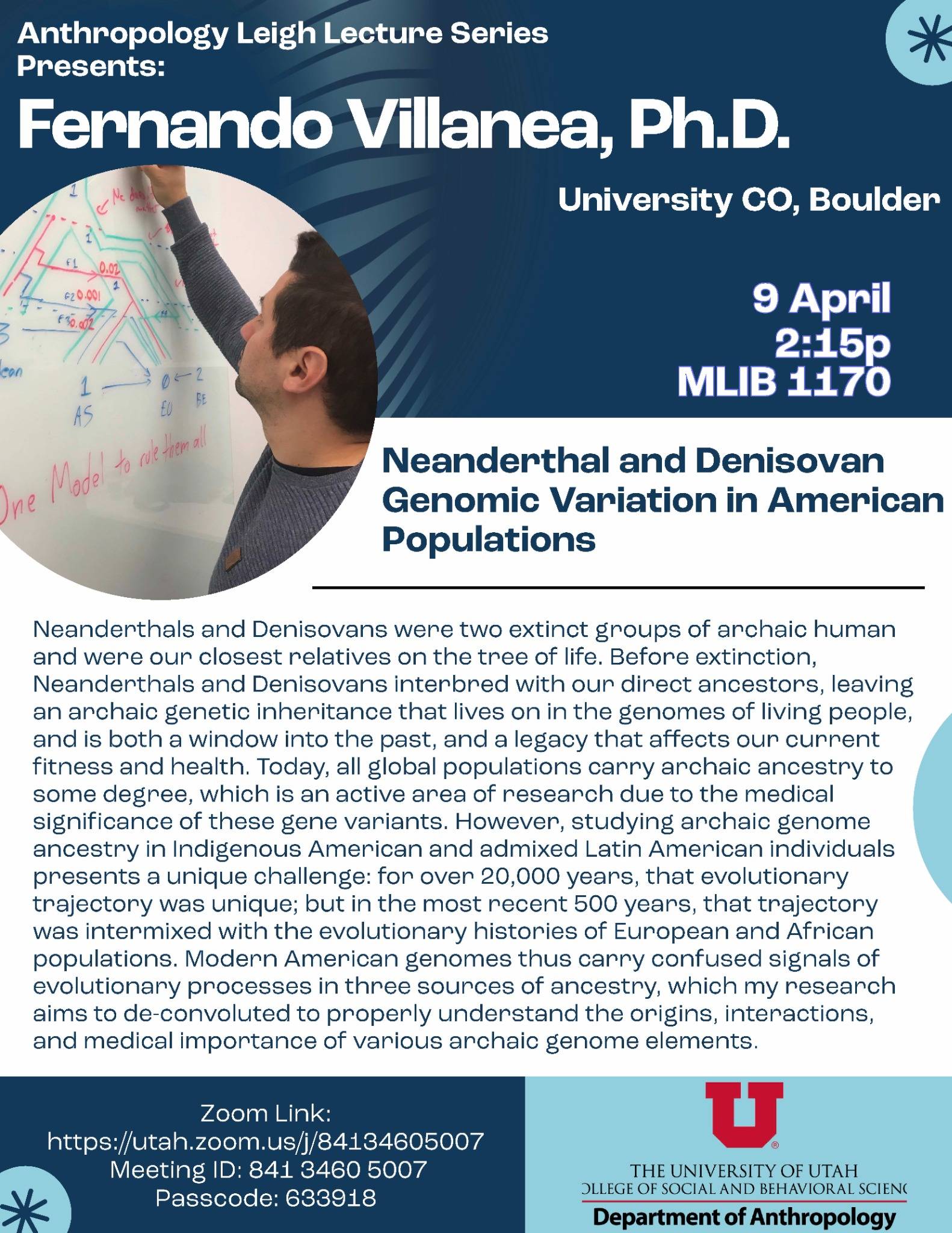 image of Fernando Villanea Flyer for Anthropology Leigh Lecture